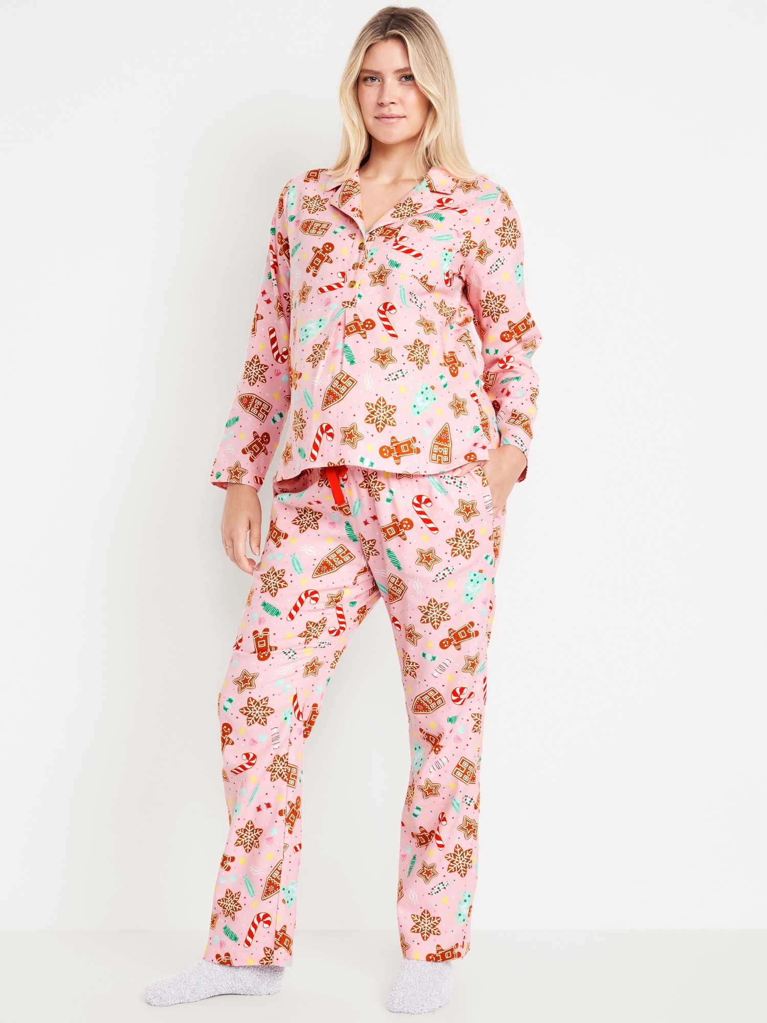 Maternity Matching Flannel Pajama Set