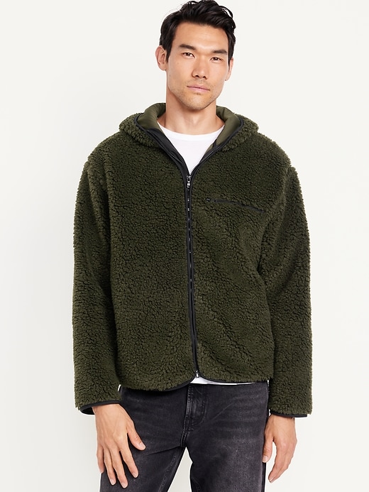 Image number 1 showing, Hooded Sherpa Zip Jacket