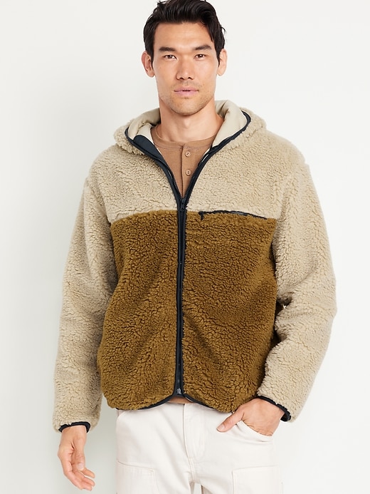 Image number 1 showing, Hooded Sherpa Zip Jacket