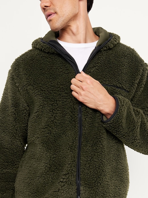 Image number 6 showing, Hooded Sherpa Zip Jacket