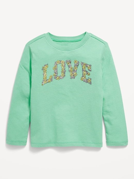 View large product image 1 of 1. Long-Sleeve Graphic T-Shirt for Toddler Girls