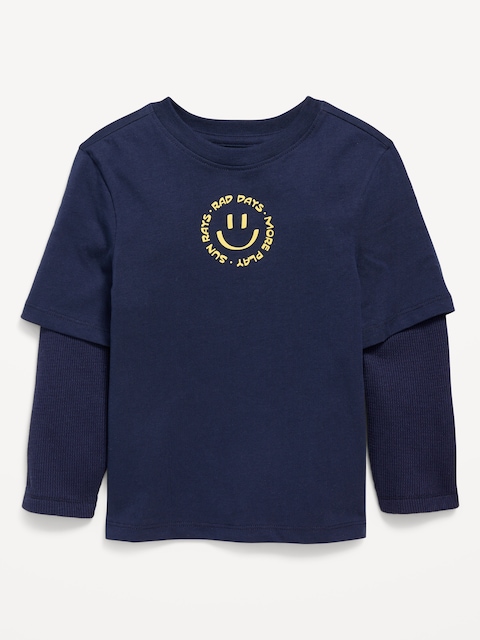 T-shirt deux-en-un à manches longues pour tout-petit garçon