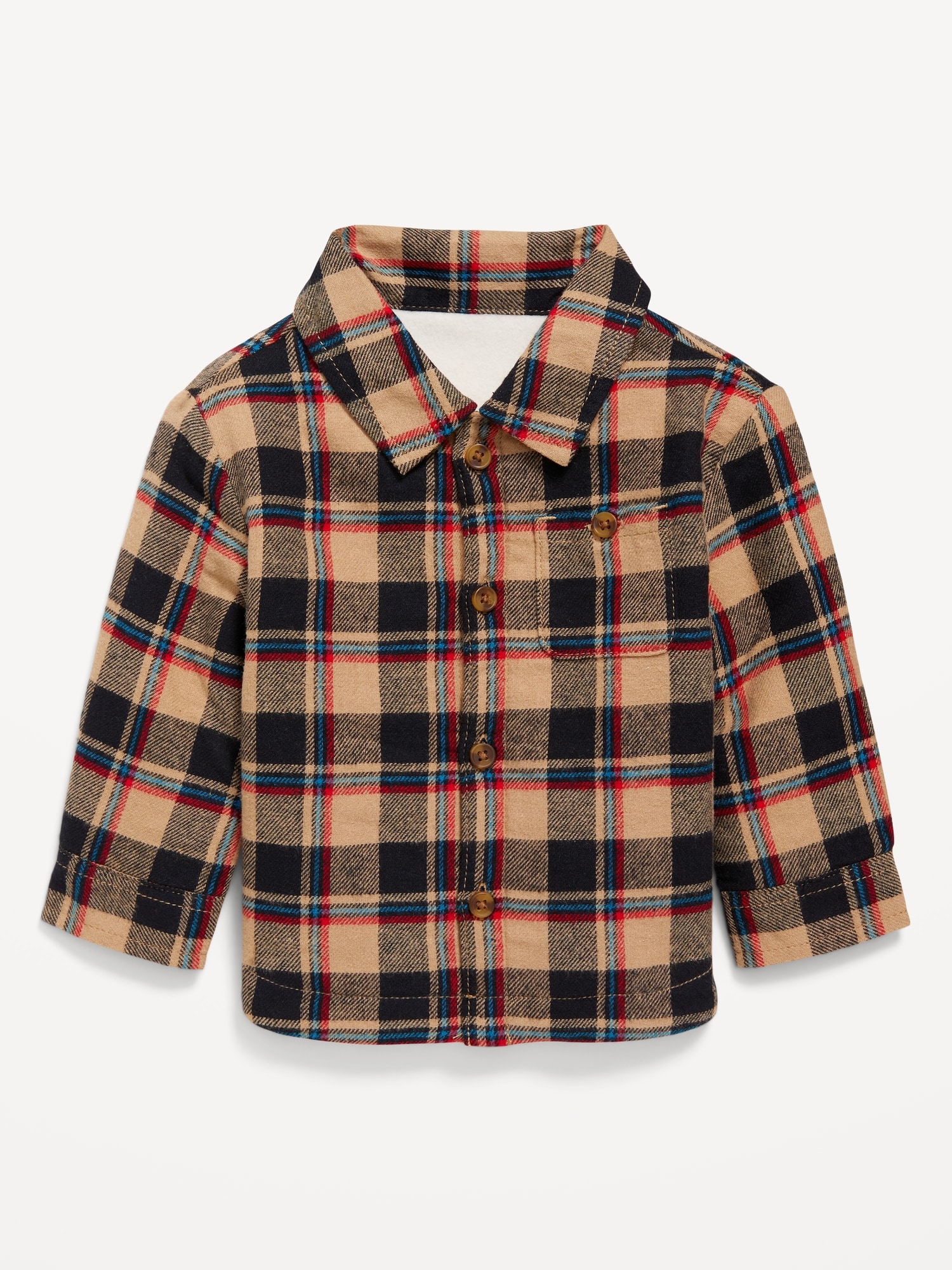 Flannel Buttoned Utility Pocket Shacket for Baby