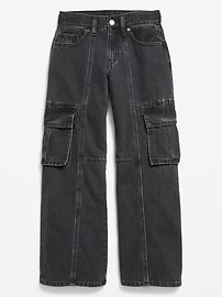 Voir une image plus grande du produit 4 de 5. Jean cargo coupe très généreuse à jambe large à taille haute pour fille