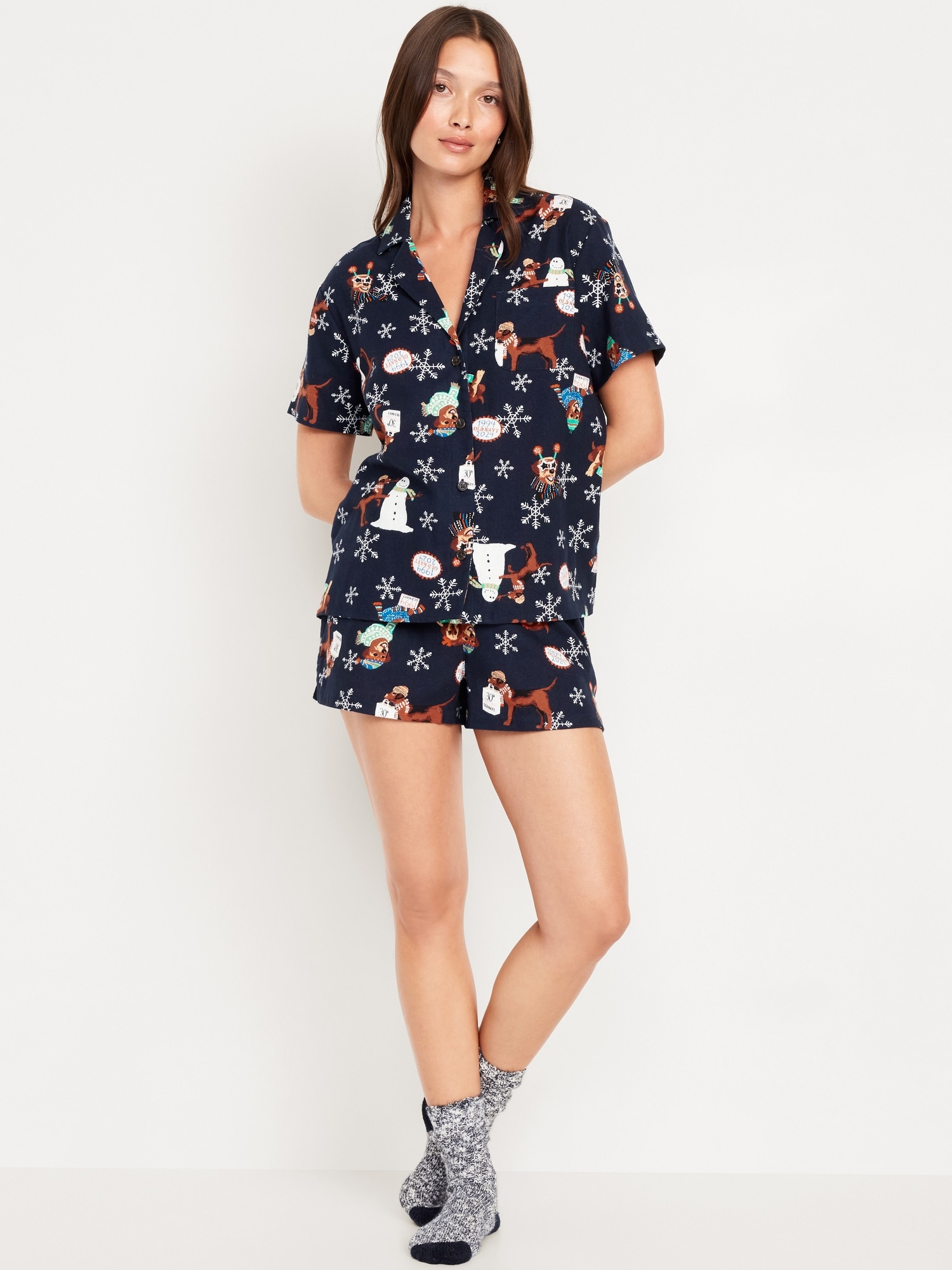 Flannel Pajama Short Set