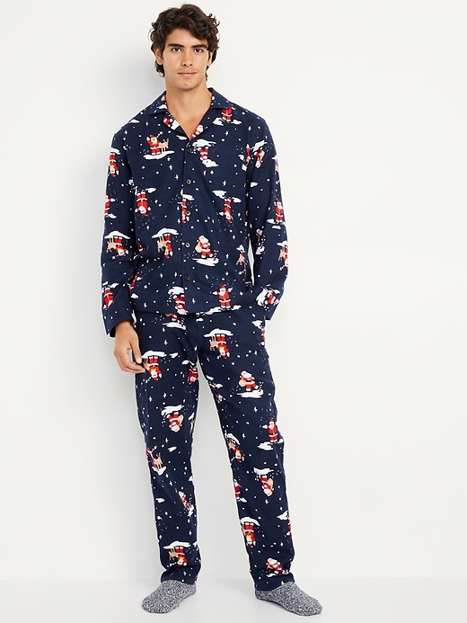 Image number 1 showing, Printed Flannel Pajama Set