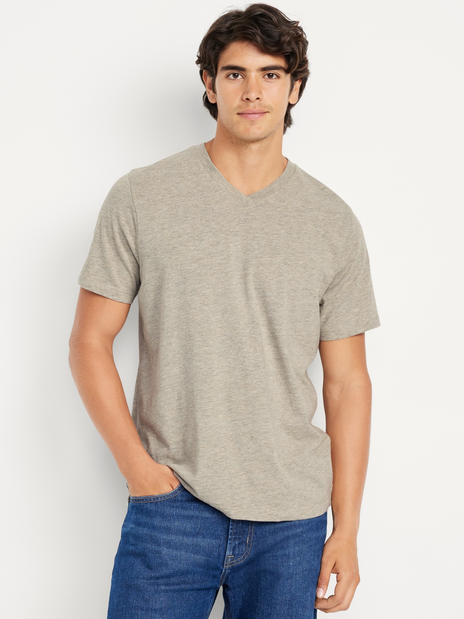 T-shirt ultra-doux à encolure en V pour Homme