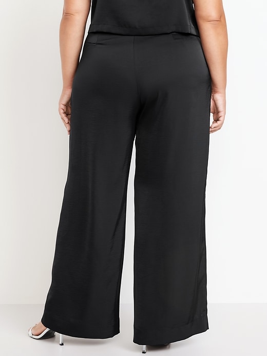 Image number 7 showing, High-Waisted Satin Super Wide-Leg Pants