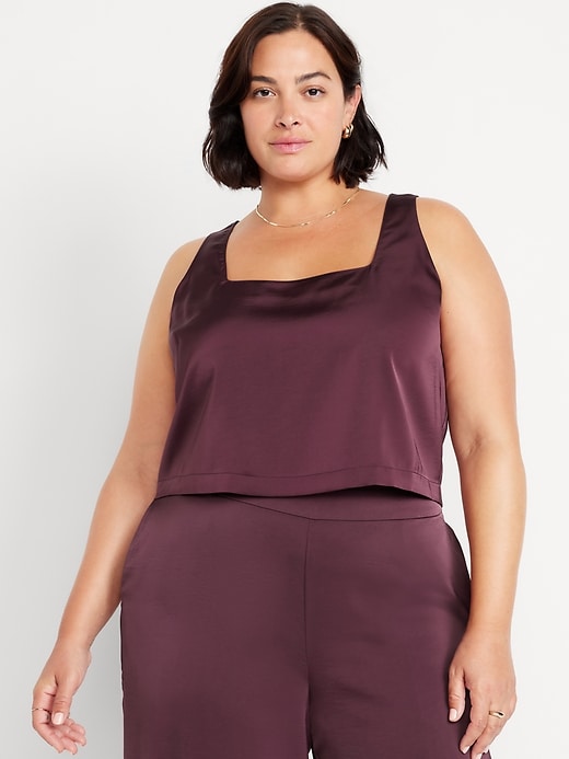 Image number 7 showing, Satin Crop Shell Tank