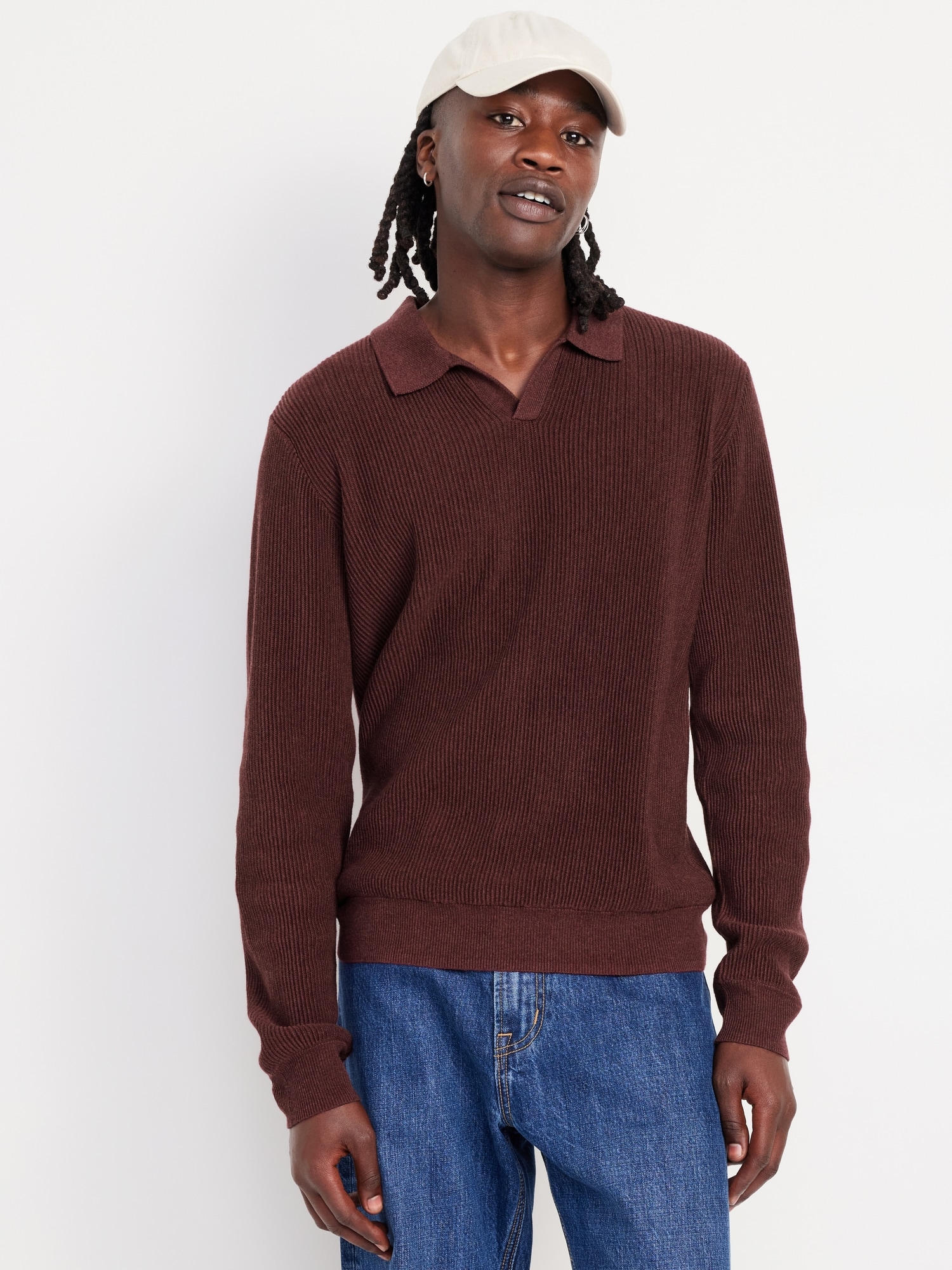 Relaxed Fit Polo Sweater