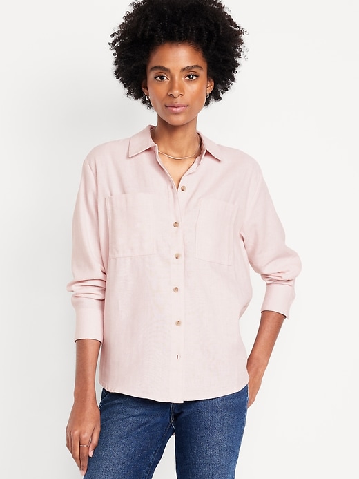 Image number 1 showing, Flannel Boyfriend Button-Down Shirt