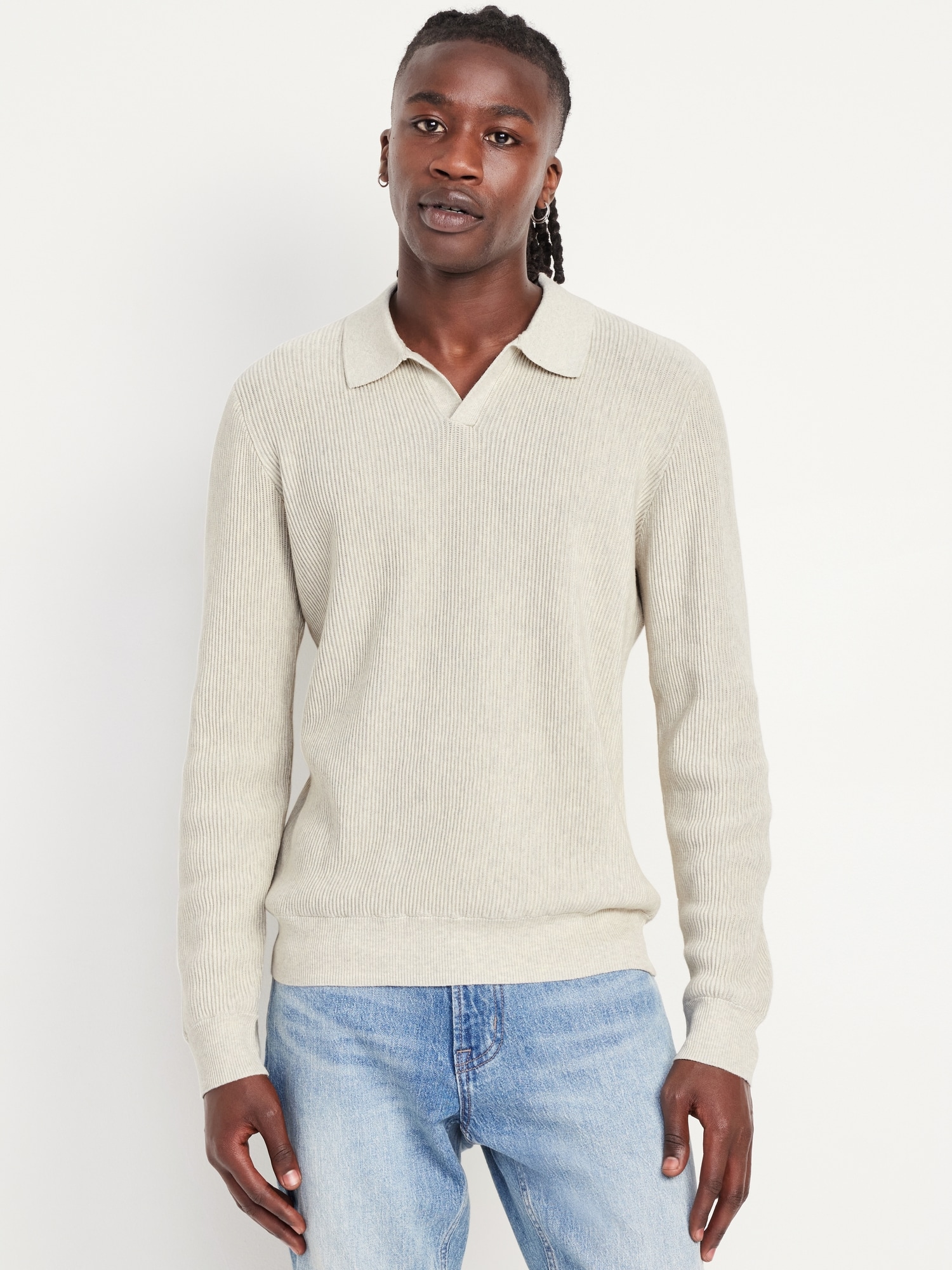 Relaxed Fit Polo Sweater