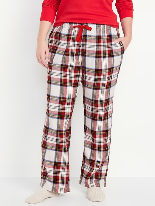 Image number 5 showing, Mid-Rise Flannel Pajama Pants for Women