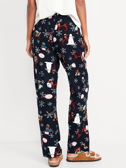 Image number 2 showing, Mid-Rise Printed Flannel Pajama Pants