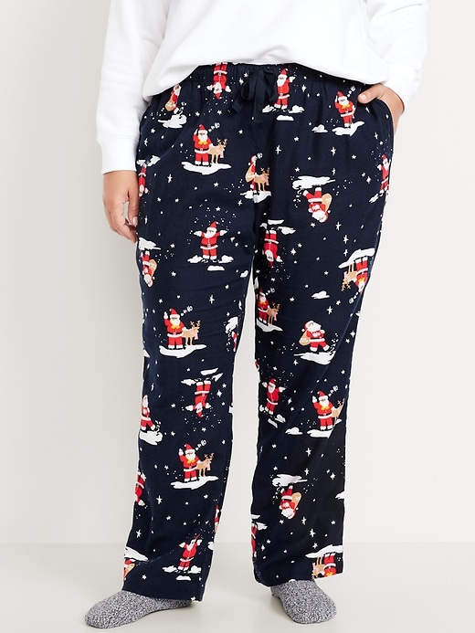 Image number 7 showing, Mid-Rise Printed Flannel Pajama Pants