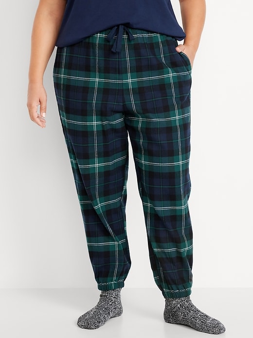 L'image numéro 7 présente Pantalon de jogging de pyjama en flanelle à taille haute pour femme