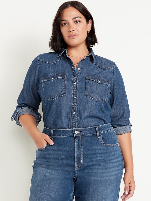 Image number 7 showing, Classic Button-Down Jean Shirt