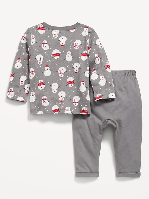 Voir une image plus grande du produit 2 de 3. Ensemble t-shirt à manches longues et pantalon à imprimé pour bébé