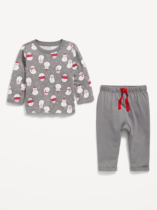 Image number 3 showing, Printed Long-Sleeve T-Shirt and Pants Set for Baby