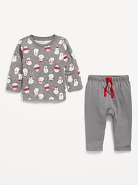 Voir une image plus grande du produit 3 de 3. Ensemble t-shirt à manches longues et pantalon à imprimé pour bébé