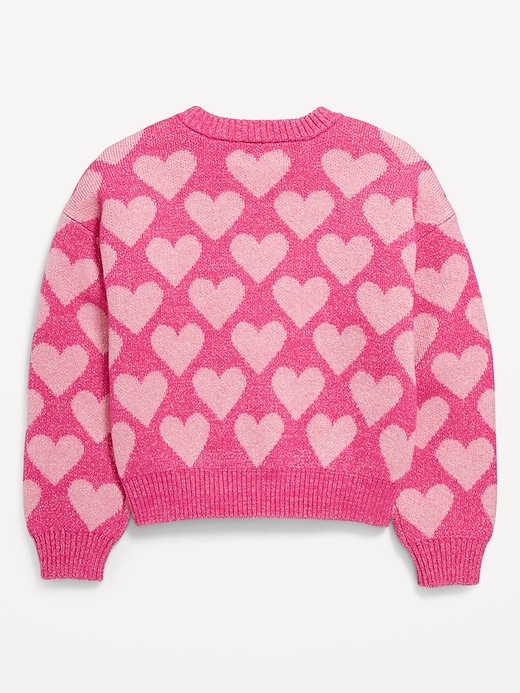 SoSoft Long-Sleeve Heart-Print Sweater for Girls | Old Navy
