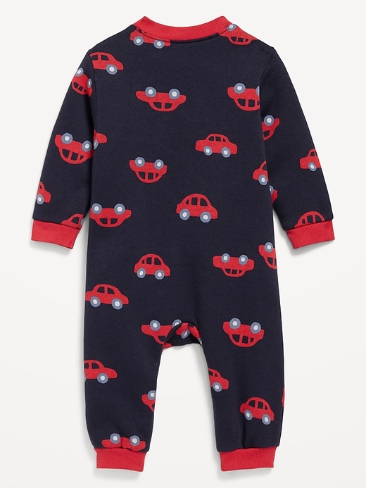 View large product image 2 of 2. Printed Long-Sleeve Fleece One-Piece for Baby