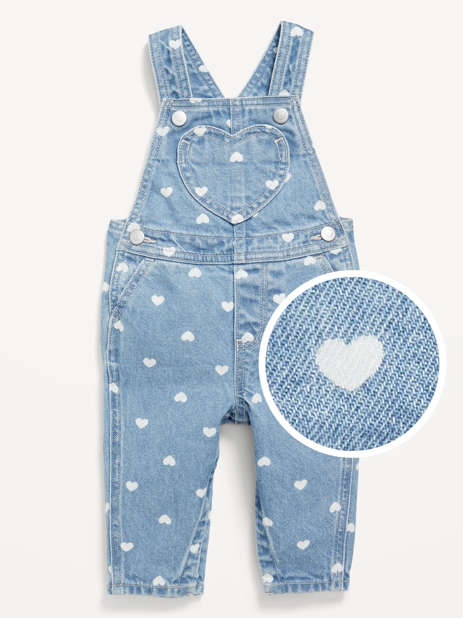 Printed Jean Overalls for Baby - Blue