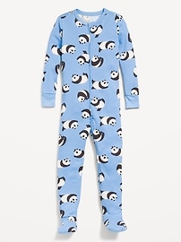 L'image numéro 1 présente Pyjama une-pièce ajusté à pieds à glissière pour tout-petit et bébé