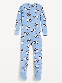L'image numéro 2 présente Pyjama une-pièce ajusté à pieds à glissière pour tout-petit et bébé