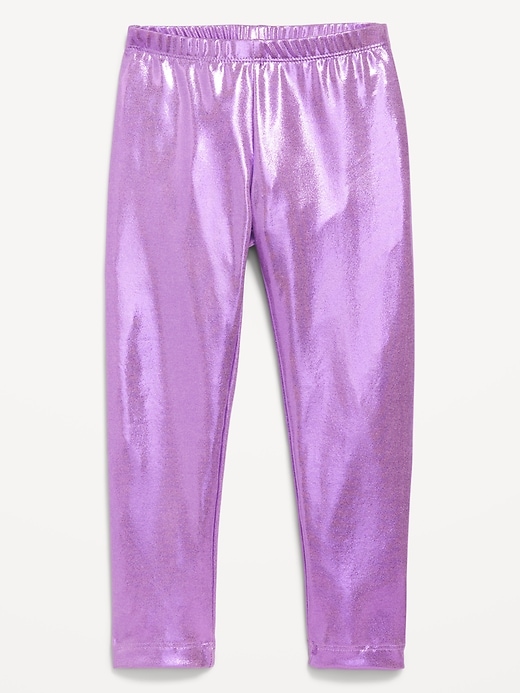 View large product image 1 of 1. Full-Length Shiny Leggings for Toddler Girls