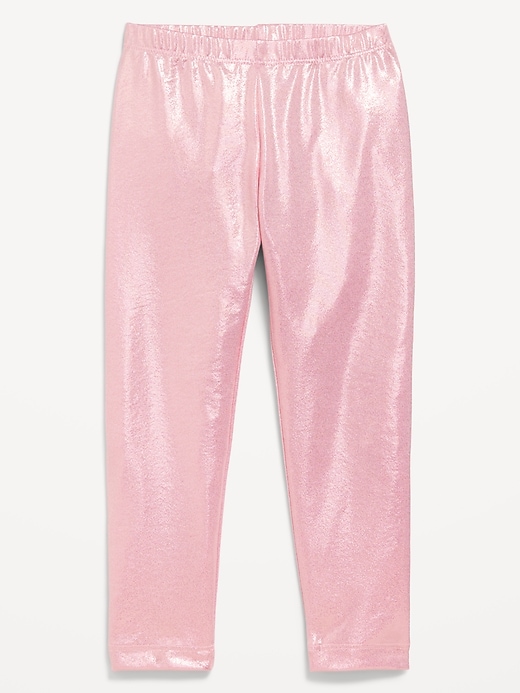 View large product image 1 of 2. Full-Length Shiny Leggings for Toddler Girls