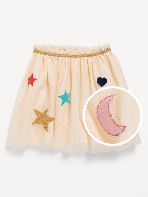 View large product image 1 of 2. Embroidered Applique Tulle Tutu Skirt for Toddler Girls