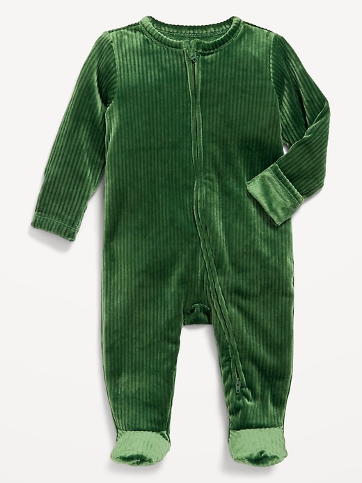 View large product image 1 of 2. Velour 2-Way-Zip Sleep &amp; Play Footed One-Piece for Baby