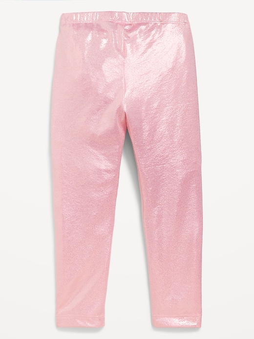 View large product image 2 of 2. Full-Length Shiny Leggings for Toddler Girls