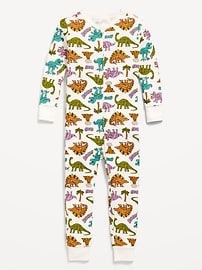L'image numéro 1 présente Pyjama une-pièce ajusté à glissière bidirectionnelle à motif unisexe pour Tout-petit et Bébé