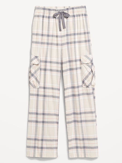 Image number 4 showing, High-Waisted Flannel Cargo Pants