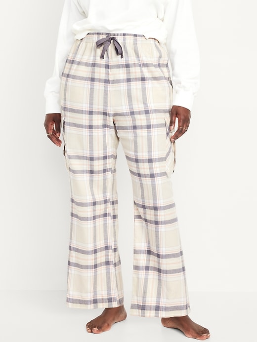 Image number 5 showing, High-Waisted Flannel Cargo Pants