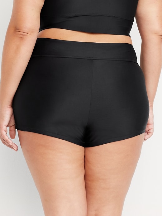 Image number 8 showing, High-Waisted Matte Swim Shorts -- 2-inch inseam