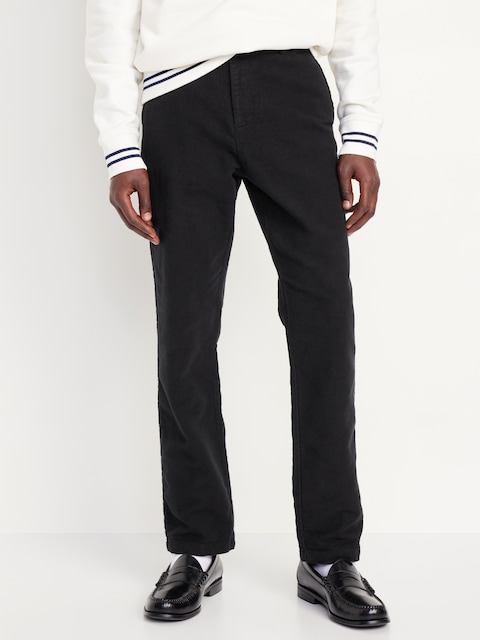 Straight Moleskin Pants - Black