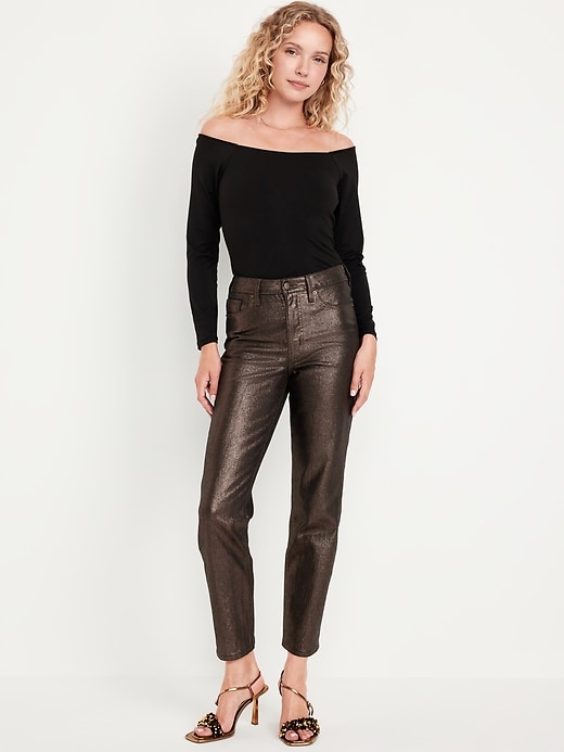 Image number 1 showing, High-Waisted Shine OG Straight Ankle Jeans