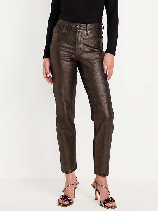 Image number 2 showing, High-Waisted Shine OG Straight Ankle Jeans