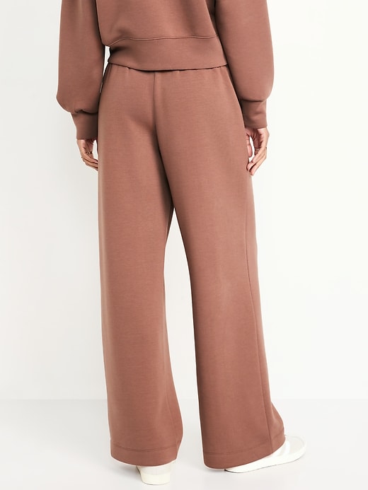 Image number 2 showing, High-Waisted Bounce Fleece Wide-Leg Pants