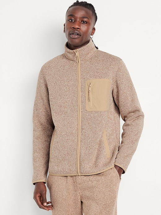 Image number 1 showing, Sherpa-Lined Zip Jacket