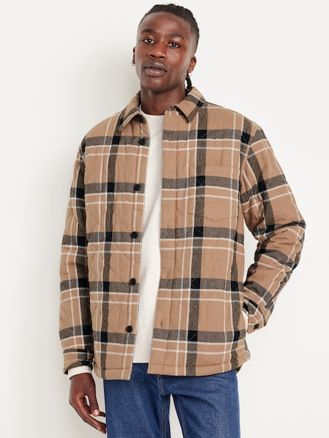 Veste-chemise matelassée doublée en Sherpa