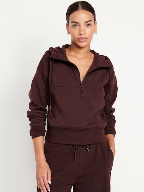 Veste à capuchon en Molleton dynamique à demi-glissière