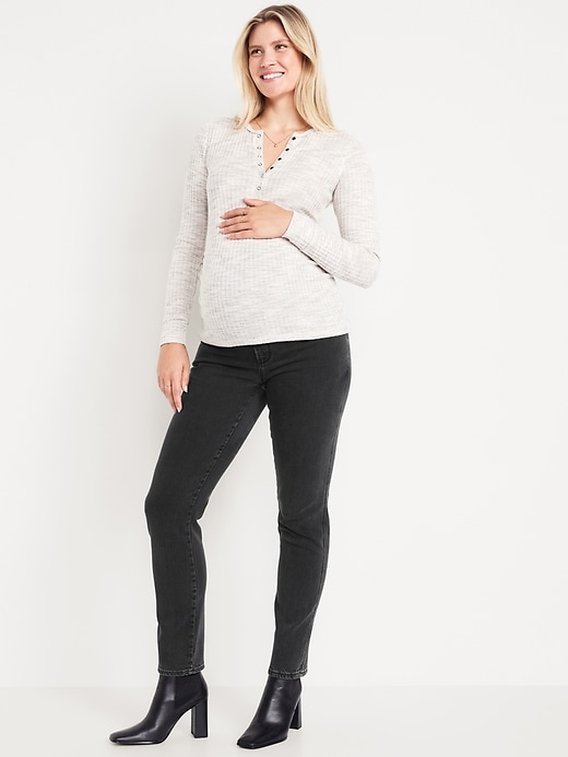 Image number 1 showing, Maternity Full-Panel Vintage Slim Jeans