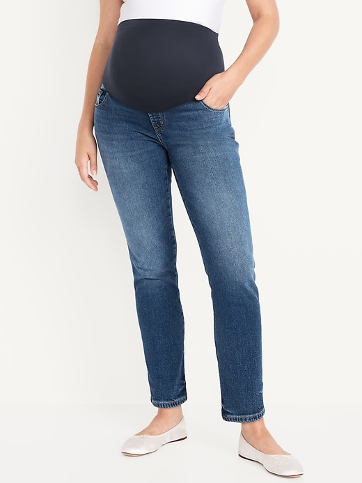 Image number 2 showing, Maternity Full-Panel Vintage Slim Jeans