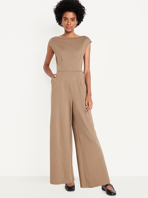 Image number 1 showing, Ponte-Knit Jumpsuit