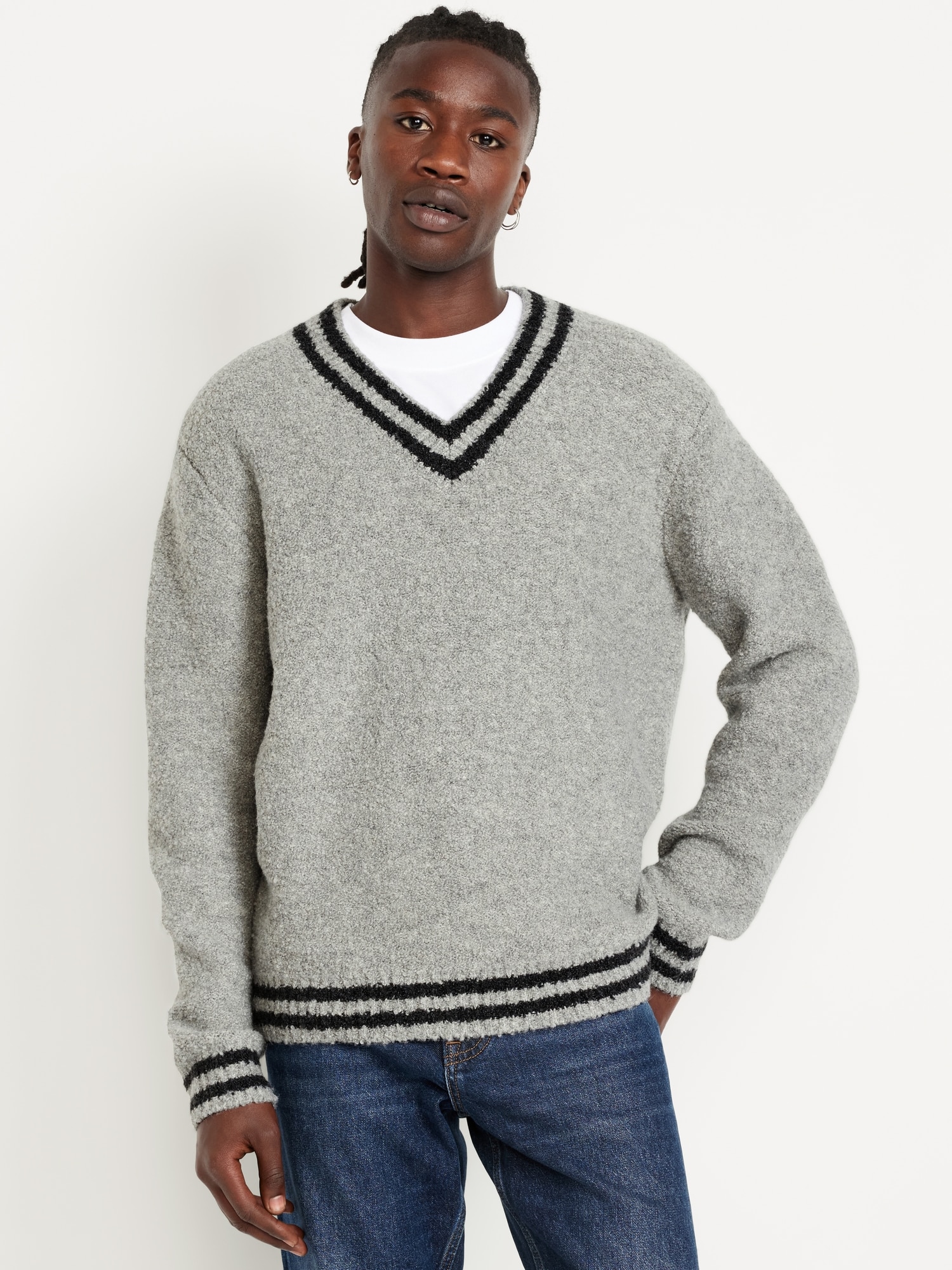 Mens v neck sweatshirt sale