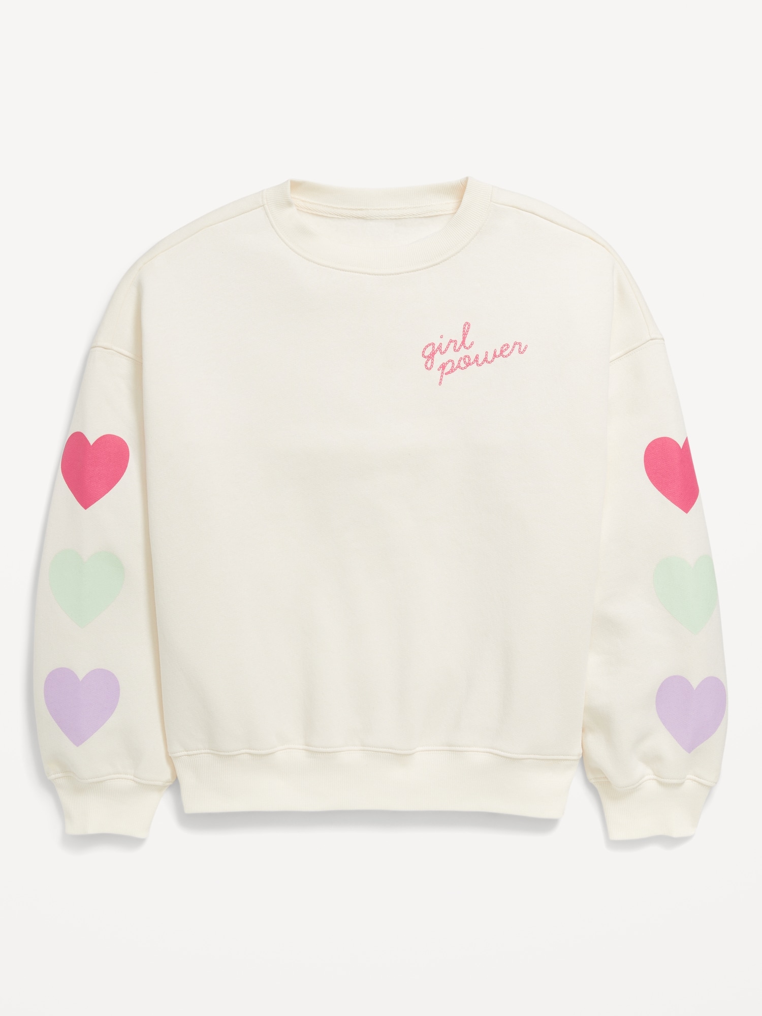 Oversized Long-Sleeve Graphic Sweatshirt for Girls